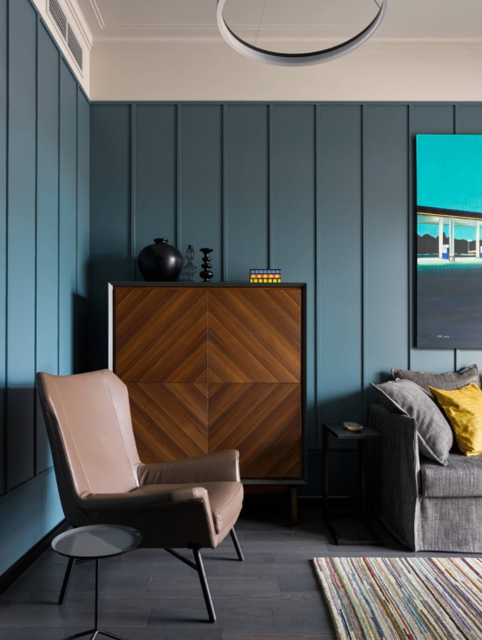wall paneling in the living room