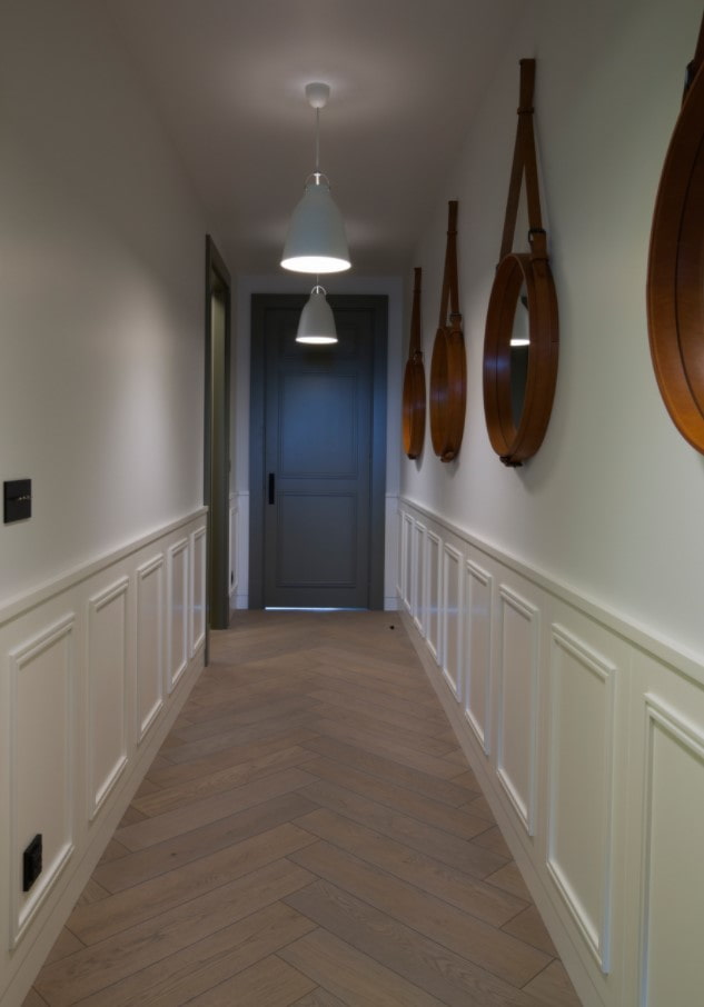 how to decorate a narrow hallway