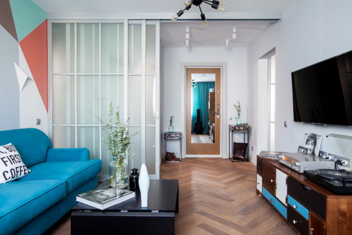 sliding doors in the living room