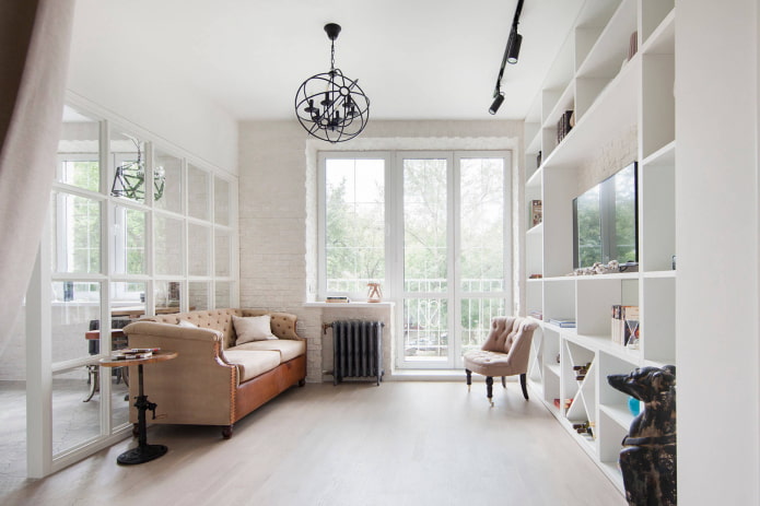 built-in wardrobe in the living room