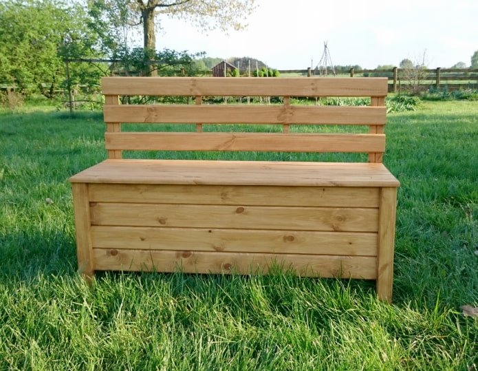 Wooden chest-bench