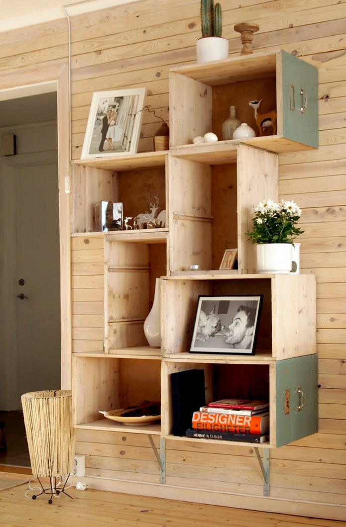 Shelf made of boxes