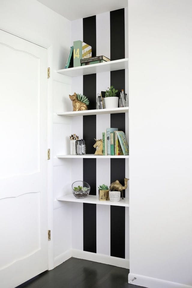 shelves behind the door