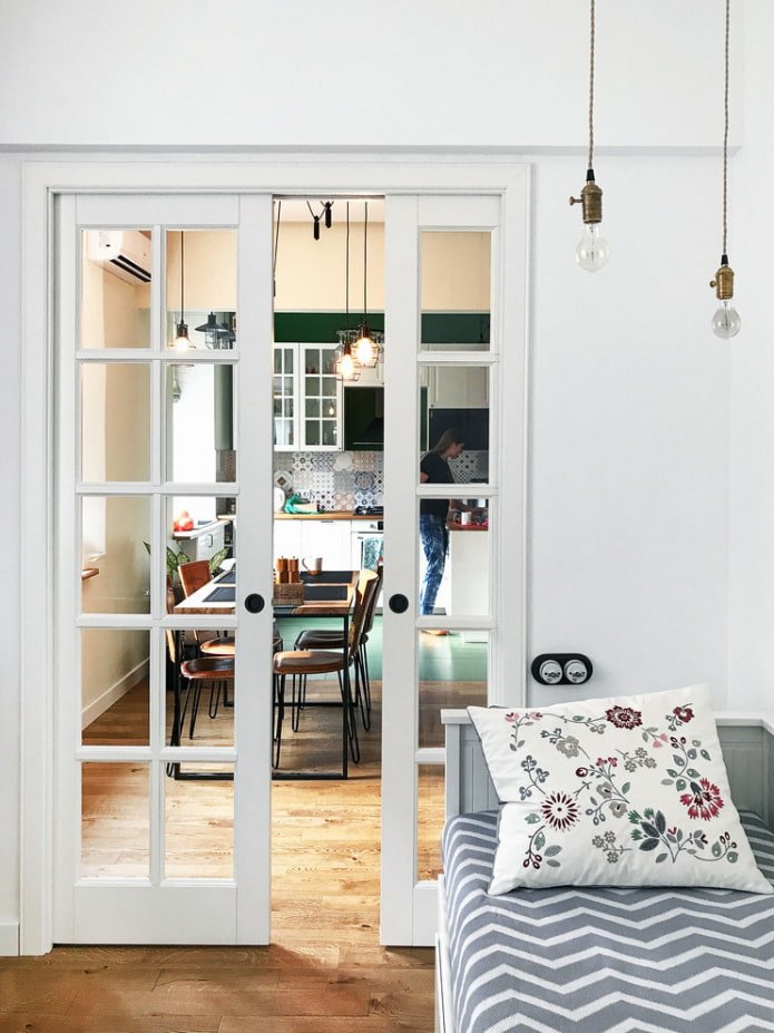 glass sliding doors in the interior