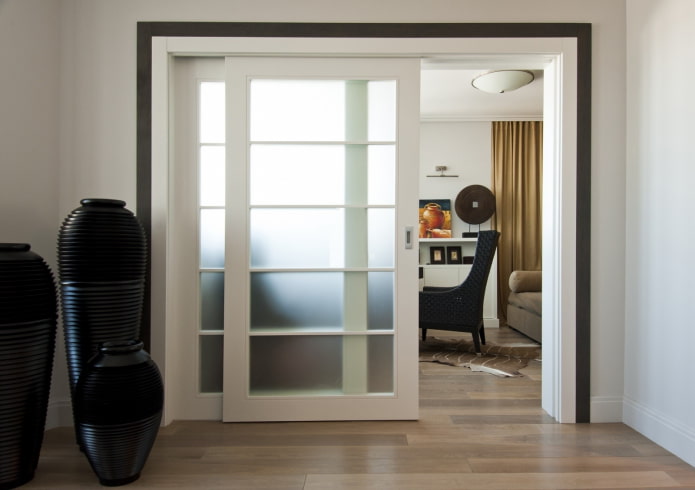 glass sliding doors in the interior