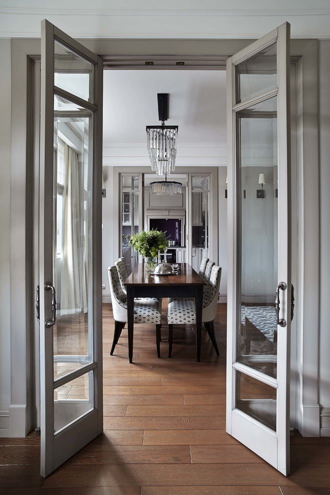 doors with transparent glass in the interior