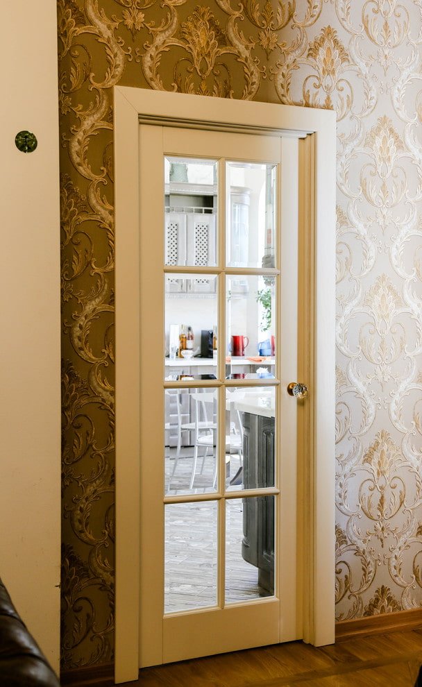 glass swing doors in the interior