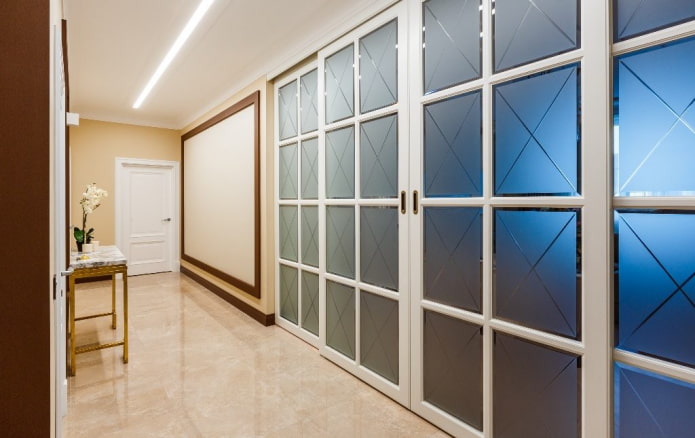 white doors with glass inserts in the interior