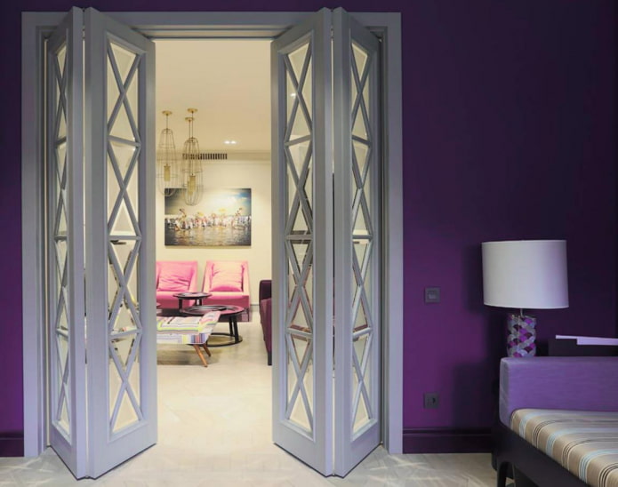 glass folding doors in the interior