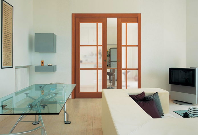 glass pencil case door in the interior
