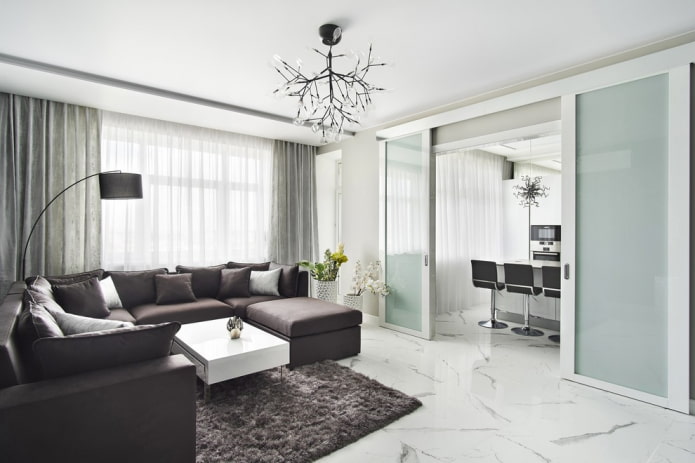 glass sliding doors in the interior