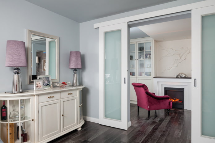 glass sliding doors in the interior