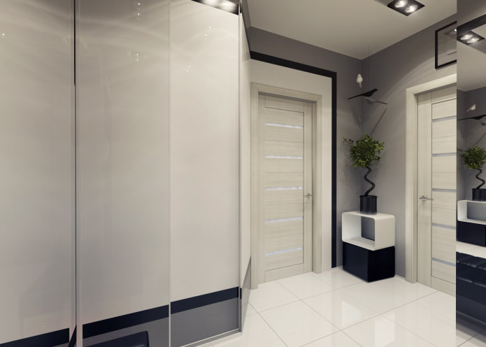 door with glazing in a high-tech style