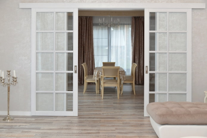 glass sliding doors in the interior