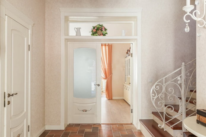 glass doors with a transom in the interior