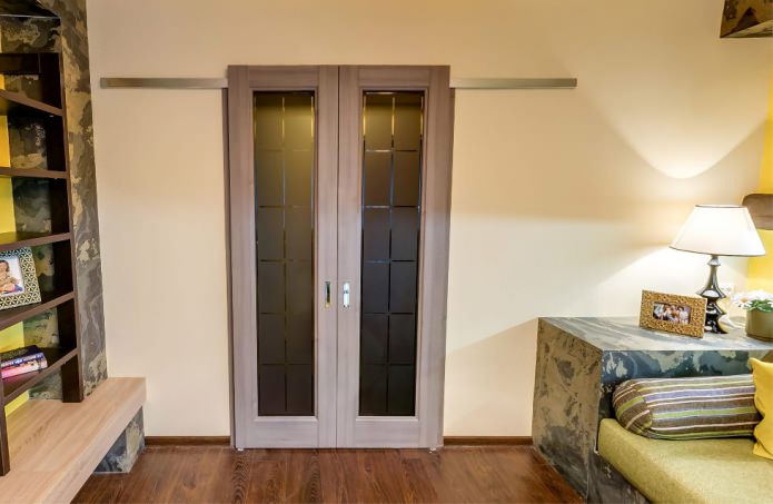 sliding interior door in the interior