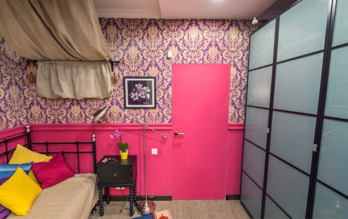 pink interior door in the interior