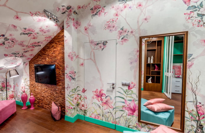 door and wall decoration with the same material