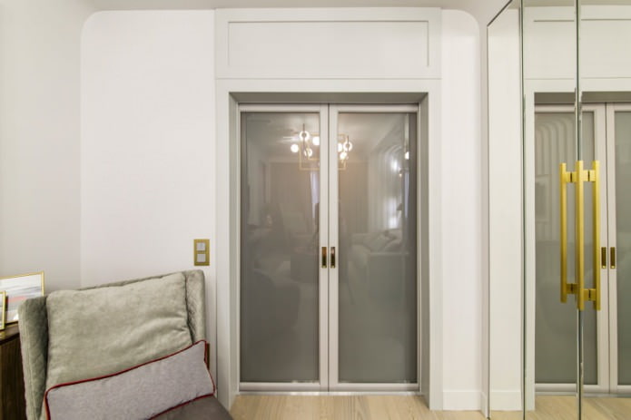 glass interior door in the interior