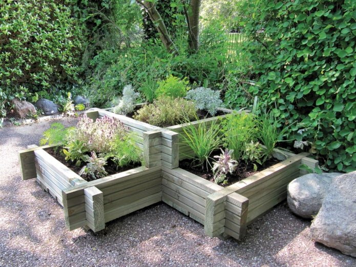 stylish wooden flowerbed