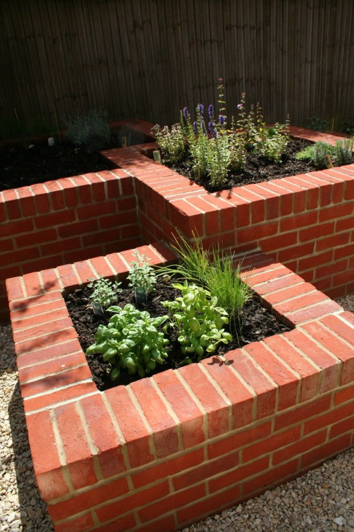 monolithic brick flowerbed