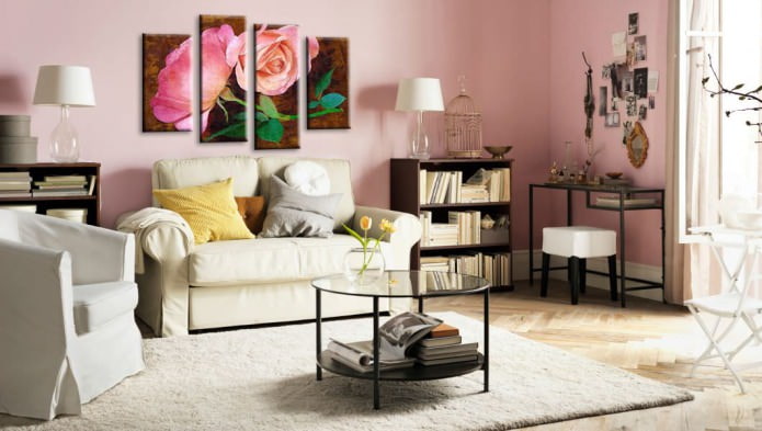 modular painting in living room design