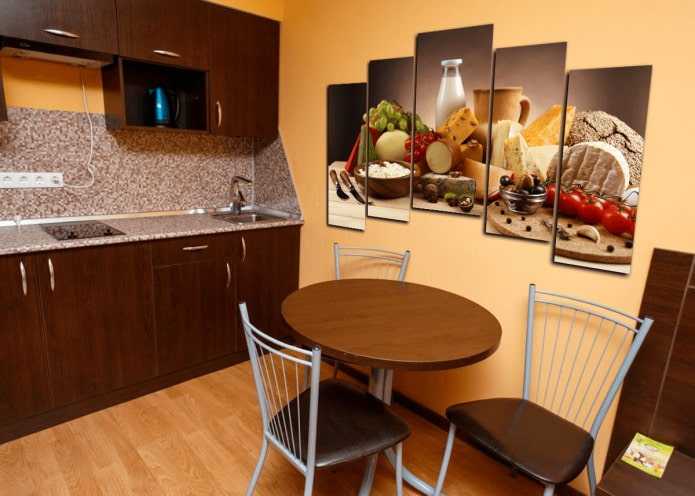 Modular painting in the kitchen interior