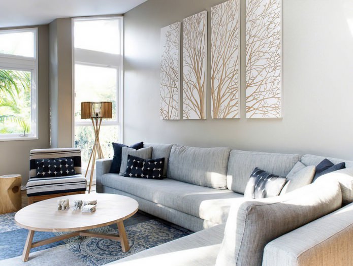 modular painting in living room design
