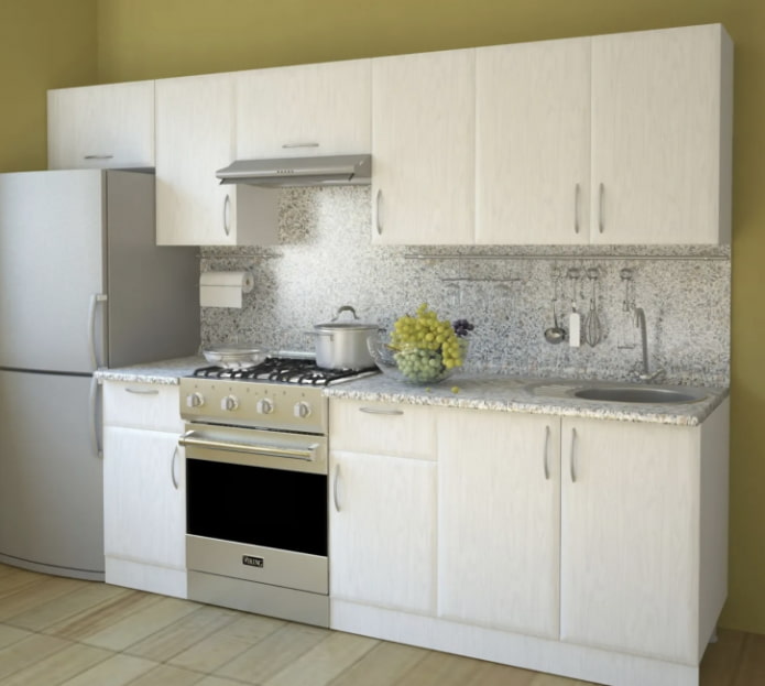 modular kitchen with wood-like facades