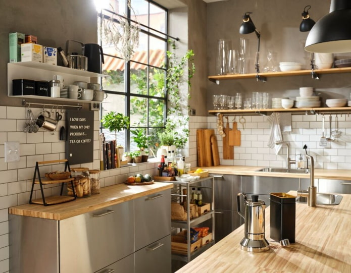U-shaped modular kitchen set
