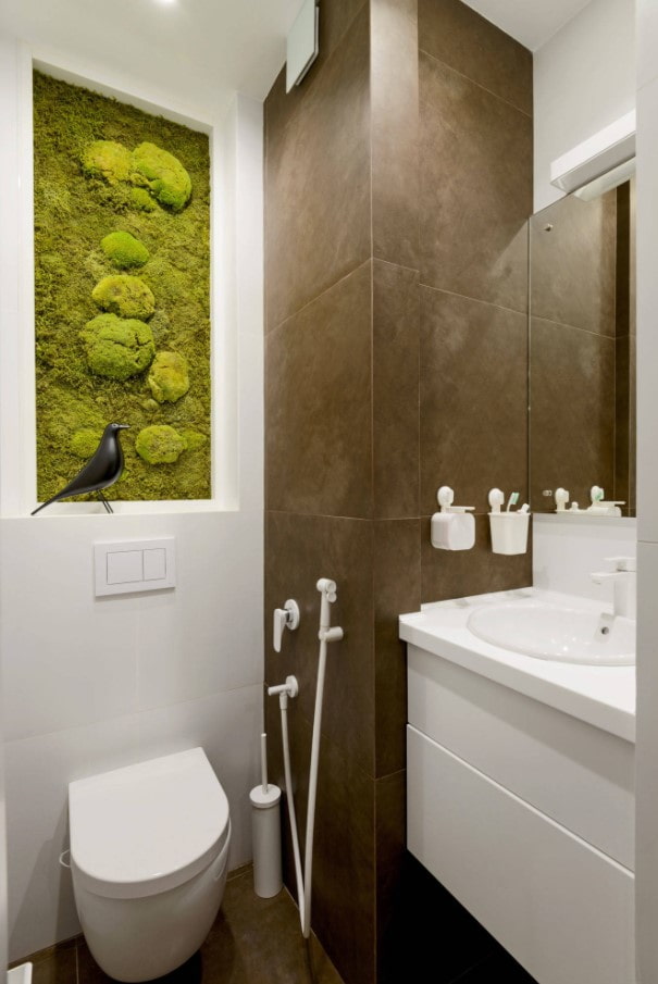 moss panel in the toilet