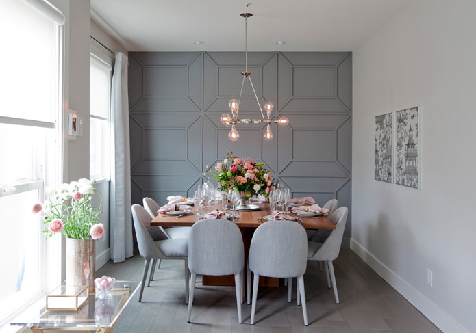 placing wall moldings in the interior