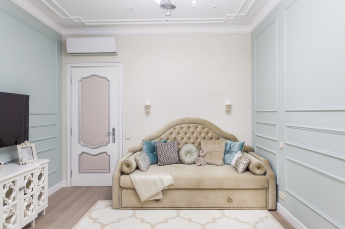 wall moldings in the interior of the nursery
