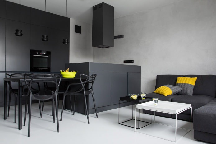 Design of chairs in a modern interior
