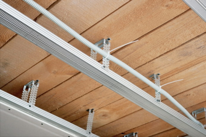 frame on the ceiling for panels