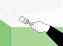 Preparation for gluing ceiling tiles