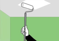 Preparation for gluing ceiling tiles