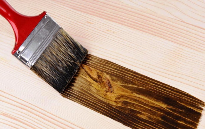 application with a brush