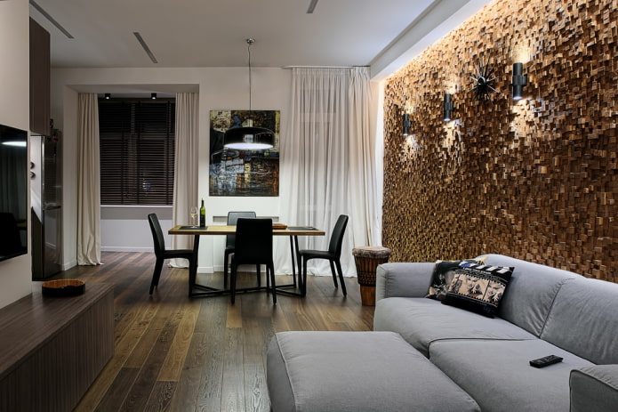 mosaic tiles in the living room interior