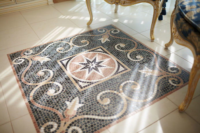 mosaic patterns and ornaments in the interior