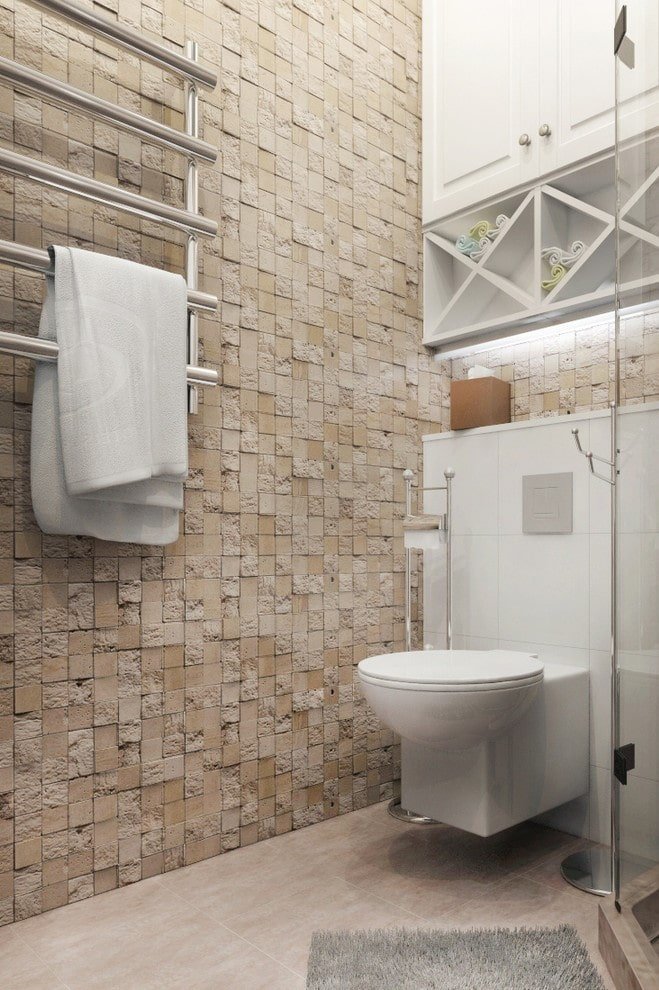 stone mosaic tiles in the bathroom