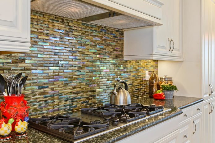 smalt mosaic tiles in the kitchen