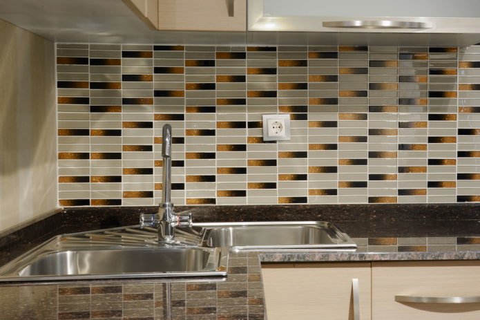 rectangle mosaic in the kitchen