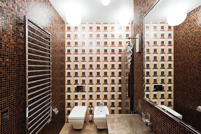 mosaic geometric shapes in the toilet interior