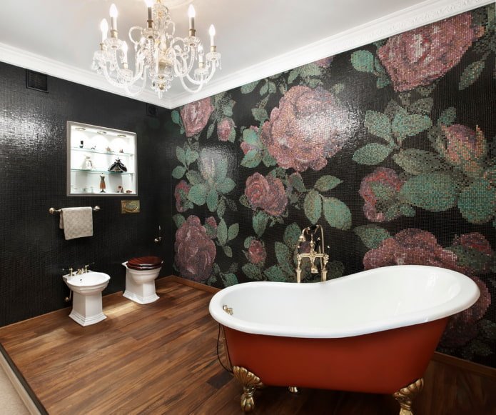 mosaic in the bathroom