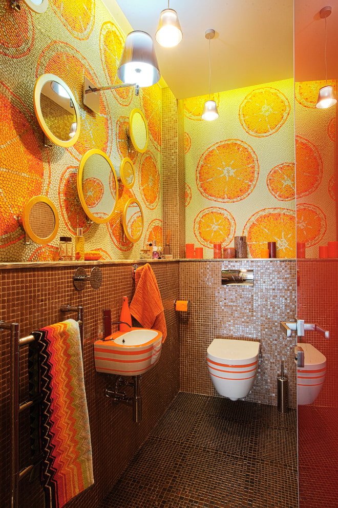 mosaic in the toilet interior
