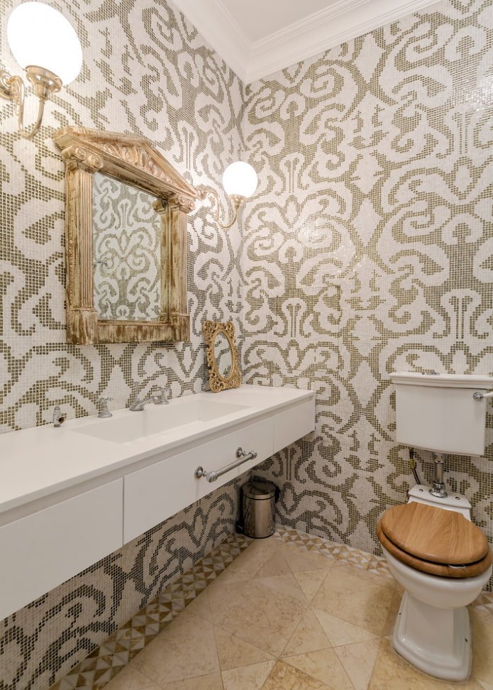 mosaic in the toilet interior