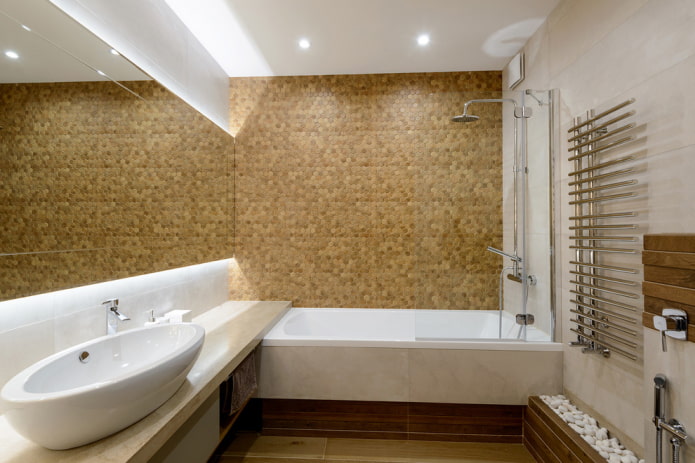 hexagonal mosaic in the bathroom interior