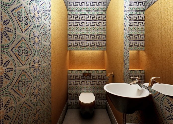 mosaic in the toilet interior