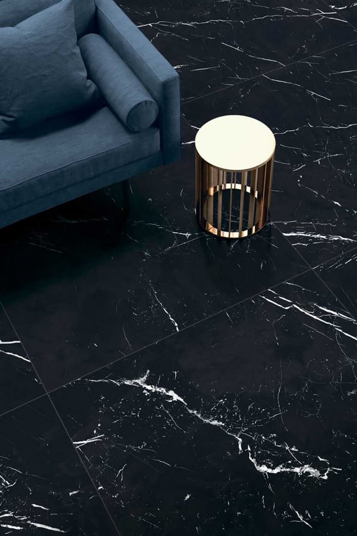 black marble floor